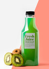 Front View Of Bottle With Kiwi Fruits Psd