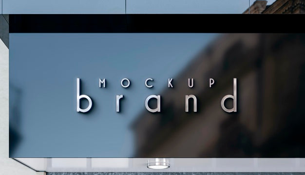 Front View Of Business Mockup Sign Design Psd