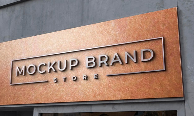 Front View Of Business Mockup Sign Design Psd