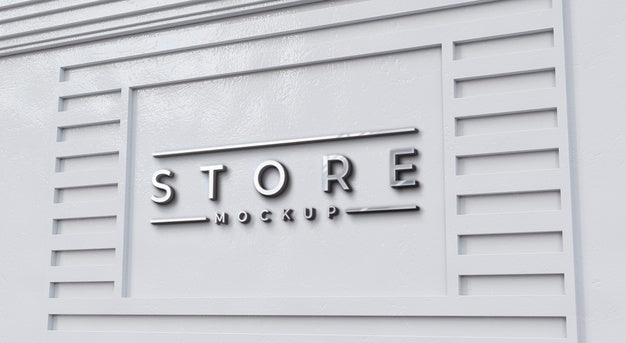 Front View Of Business Mockup Sign Design Psd