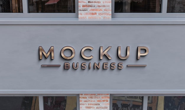 Front View Of Business Mockup Sign Design Psd