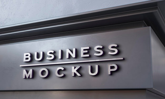 Front View Of Business Mockup Sign Design Psd