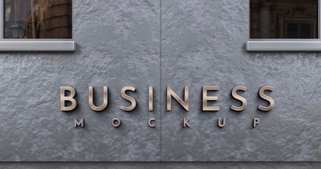 Front View Of Business Mockup Sign Design Psd