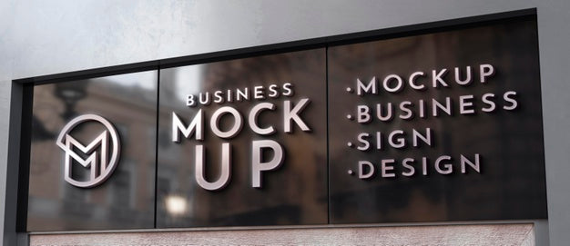 Front View Of Business Mockup Sign Design Psd