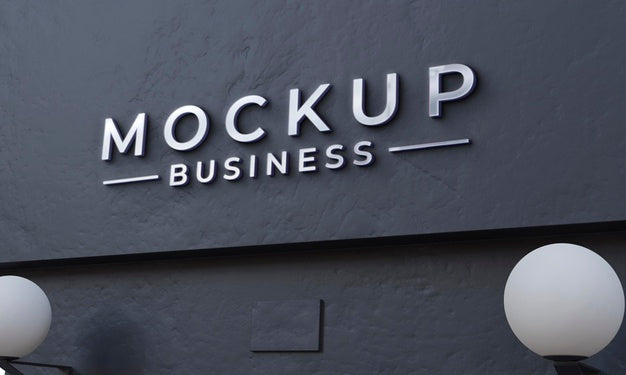 Front View Of Business Mockup Sign Design Psd