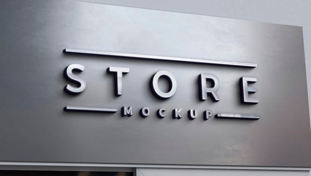 Front View Of Business Mockup Sign Design Psd