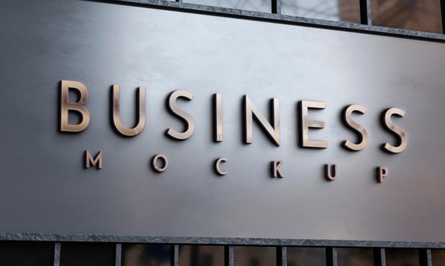 Front View Of Business Mockup Sign Design Psd