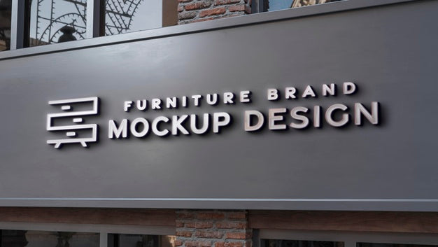 Front View Of Business Mockup Sign Design Psd