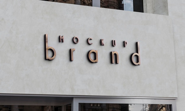 Front View Of Business Mockup Sign Design Psd