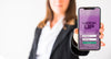 Front View Of Businesswoman Holding Smartphone Psd