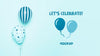 Front View Of Celebration Mock-Up Balloons Psd