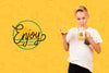 Front View Of Child Drinking Orange Juice Psd