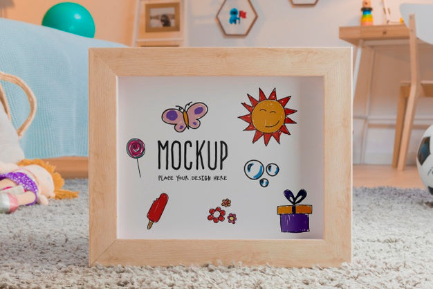 Front View Of Children Frame Psd