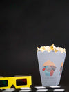 Front View Of Cinema Glasses With Popcorn And Copy Space Psd