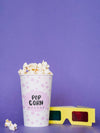 Front View Of Cinema Popcorn And Glasses Psd