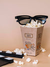 Front View Of Cinema Popcorn In Cup With Glasses Psd