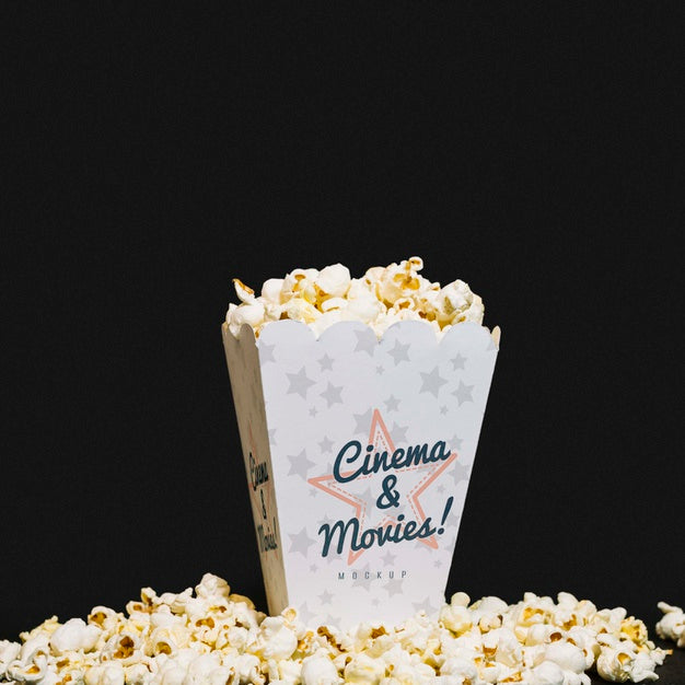 Front View Of Cinema Popcorn Psd