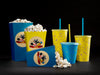 Front View Of Cinema Popcorn With Cups And Straws Psd