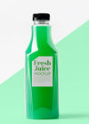 Front View Of Clear Glass Bottle With Juice Psd