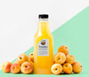 Front View Of Clear Glass Bottle With Peaches Psd