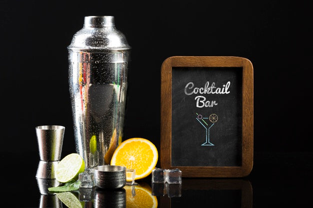 Front View Of Cocktail Concept Mock-Up Psd