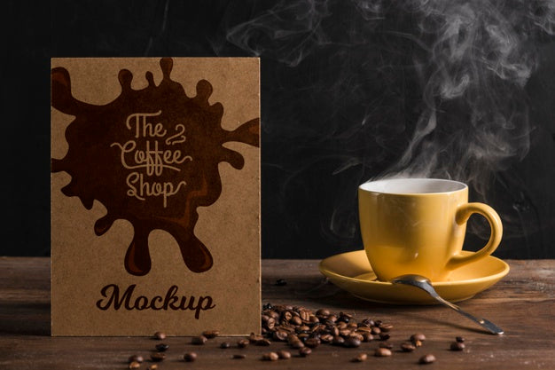 Front View Of Coffee Concept Mock-Up Psd