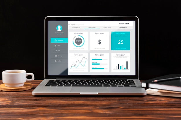 Front View Of Desk Concept Mock-Up Psd