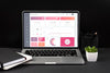 Front View Of Desk Concept Mock-Up Psd