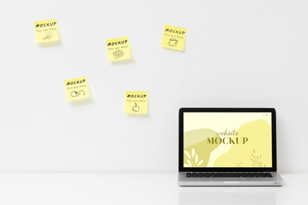 Front View Of Desk Concept Mock-Up Psd