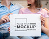 Front View Of Family Concept Mock-Up Psd