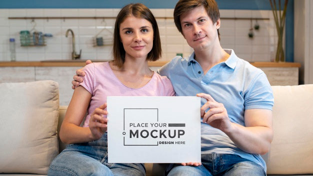 Front View Of Family Concept Mock-Up Psd