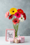 Front View Of Flowers With Frame Mock-Up Psd