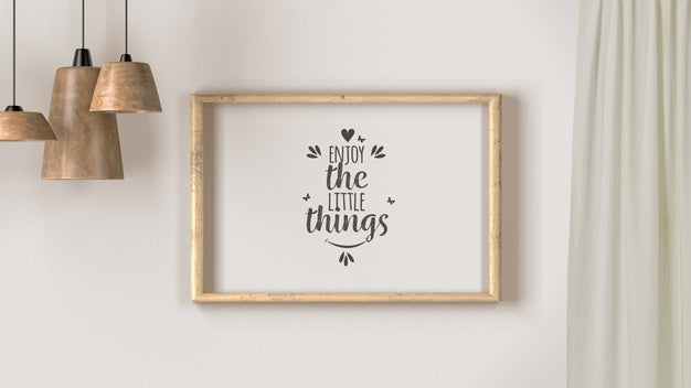 Front View Of Frame And Lights As House Decor Psd