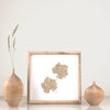 Front View Of Frame Decor With Vases And Flower Psd