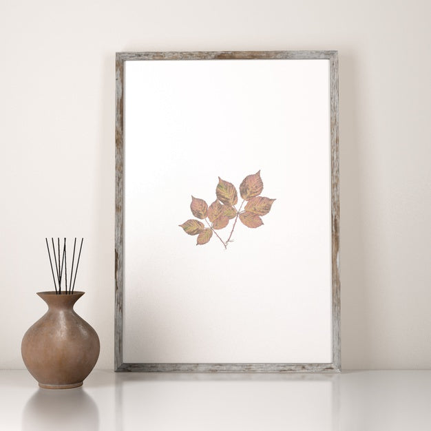 Front View Of Frame Decoration With Vase Psd