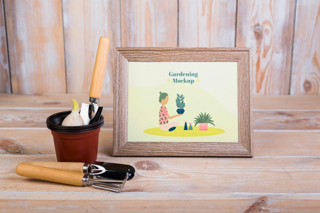 Front View Of Gardening Concept Mock-Up Psd