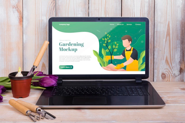 Front View Of Gardening Concept Mock-Up Psd