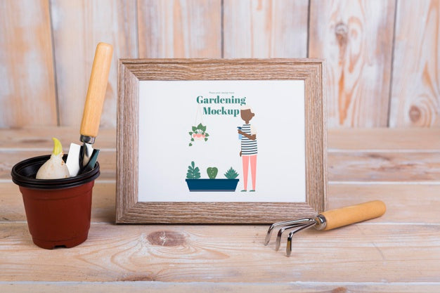 Front View Of Gardening Concept Mock-Up Psd