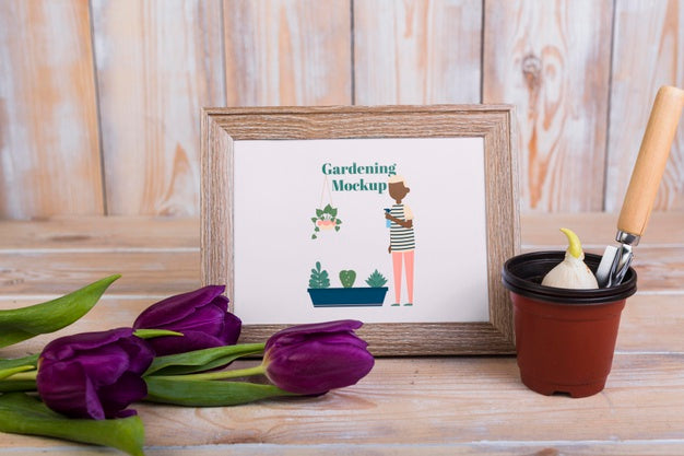 Front View Of Gardening Concept Mock-Up Psd