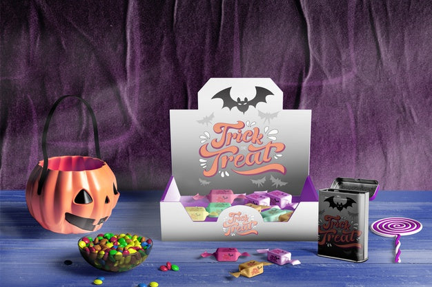 Front View Of Halloween Concept On Wooden Table Psd