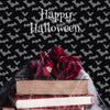 Front View Of Halloween Concept With Flowers And Books Psd