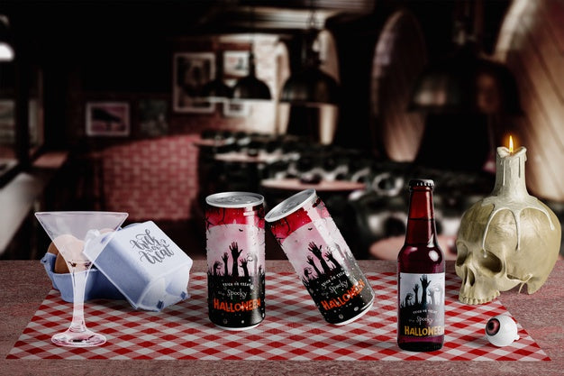 Front View Of Halloween Scene Creator Psd