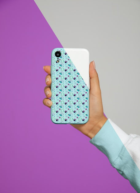 Front View Of Hand Held Smartphone Psd