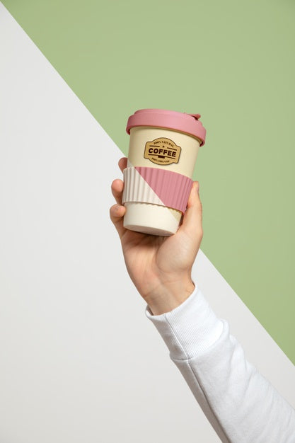 Front View Of Hand Holding Coffee Cup Psd