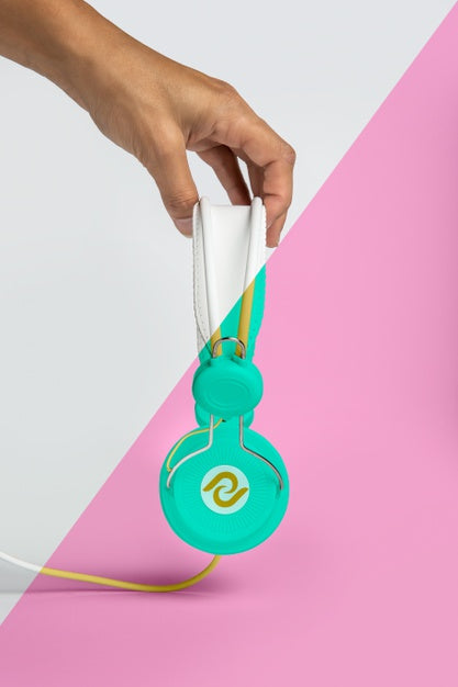 Front View Of Hand Holding Device Psd