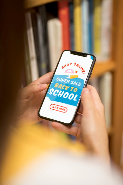 Front View Of Hands Holding Smartphone Psd