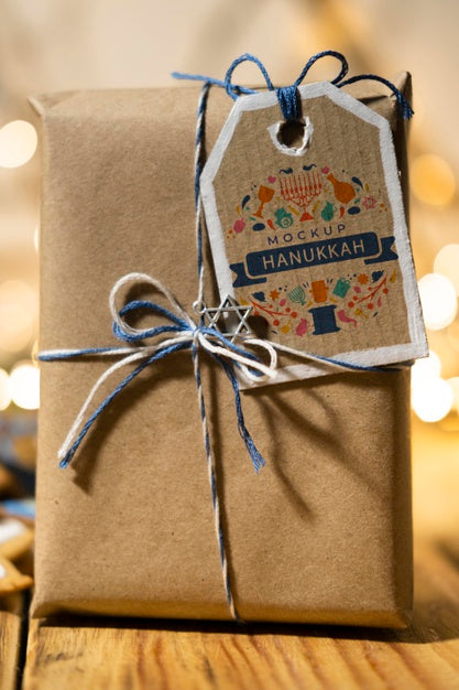 Front View Of Hanukkah Concept Mock-Up Psd