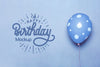 Front View Of Happy Birthday Mock-Up Balloons Psd