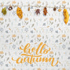 Front View Of Hello Autumn And Leaves Psd