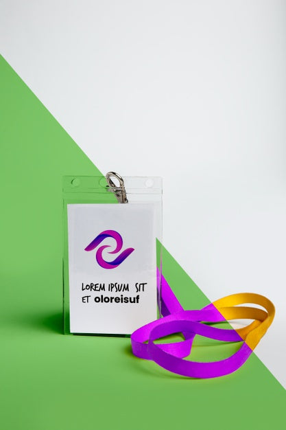 Front View Of Identification Badge Psd